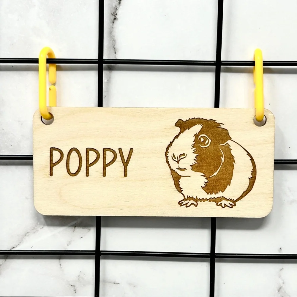 Personalized Guinea Pig Cage Tag, Custom Pet Name Sign & Decor, Cage Decor
